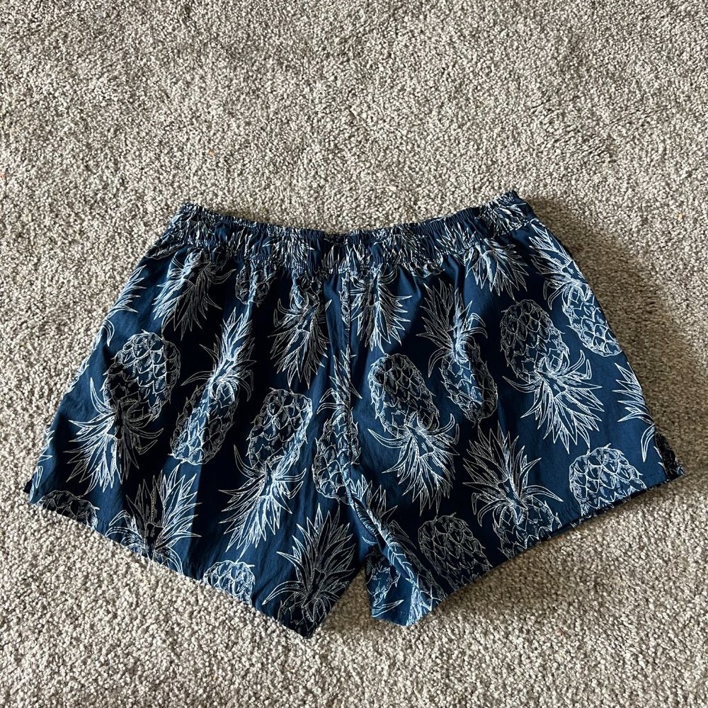 Lauren James shorts womens medium blue white pineapple printed‎ pull on athletic - Picture 5 of 15